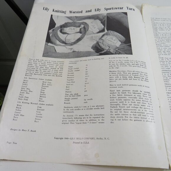Lily Knitting Magazine 1949 called Sweaters #22 (23pgs 12x9") black/white photos - Picture 3 of 13